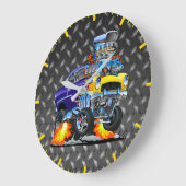 55カーおもしろいメタルダイヤモンド市松模様にプレート ラージ壁時計 (傾斜)