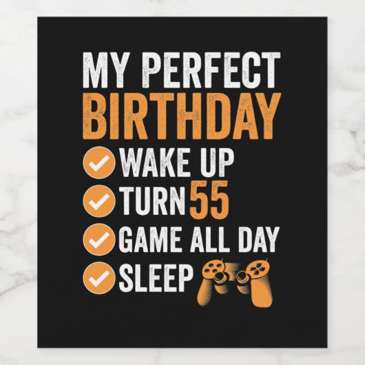 55ターン55私の完璧な誕生日ゲーム ワインラベル (シングルラベル)