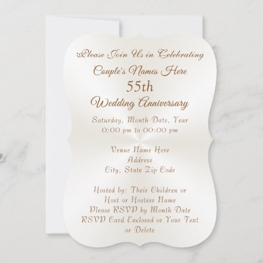 55パーソナライズされた周年結婚招待状 招待状 (裏面)