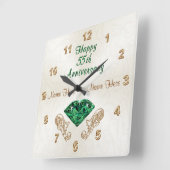 55パーソナライズされた周年記念ギフトEmerald Clock スクエア壁時計 (傾斜)