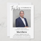 55モダン歳の誕生日招待状メンズ写真 招待状 (正面)