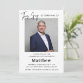 55モダン歳の誕生日招待状メンズ写真 招待状 (スタンド正面)