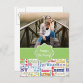 55ユニーク歳の誕生日プレゼント インビテーションポストカード (正面/裏面)