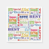 55ユニーク歳の誕生日プレゼント スタンダードカクテルナプキン (正面)