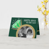 55周年のエメラルド金ゴールドリングで写真 カード (黄色い花)