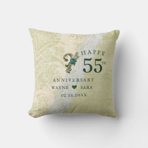 55周年エメラルドジュエルの結婚記念日 クッション