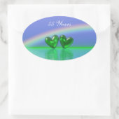 55周年エメラルドハート 楕円形シール (バッグ)