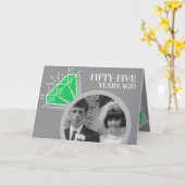 55周年エメラルドリング今すぐ写真 カード (黄色い花)