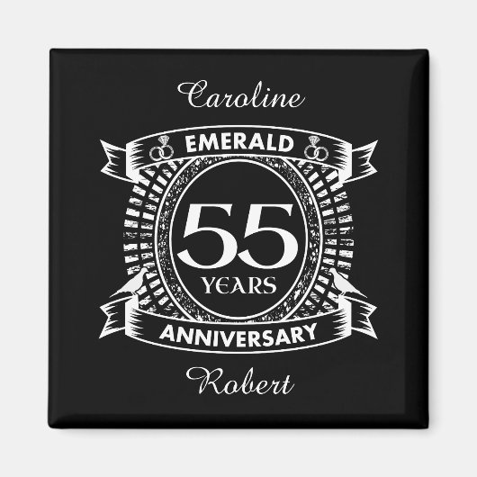 55周年エメ結婚ラルドクレスト マグネット (正面)