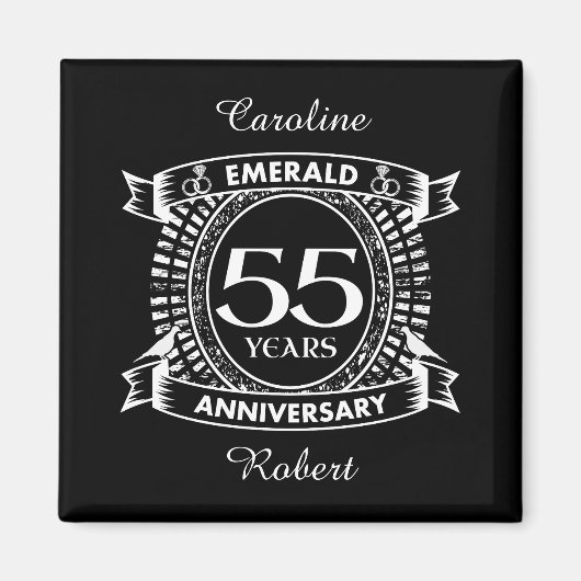 55周年エメ結婚ラルドクレスト マグネット (正面)