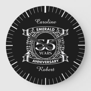 55周年エメ結婚ラルドクレスト ラージ壁時計