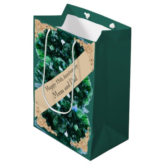 55周年エメ結婚ラルド ミディアムペーパーバッグ (正面アングル)