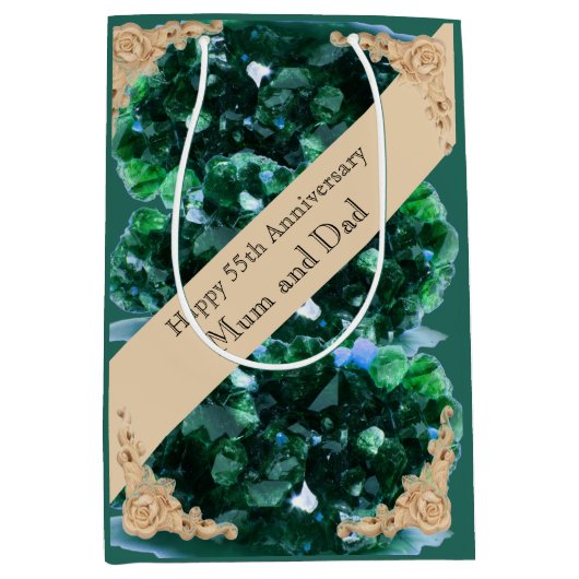 55周年エメ結婚ラルド ミディアムペーパーバッグ (正面)