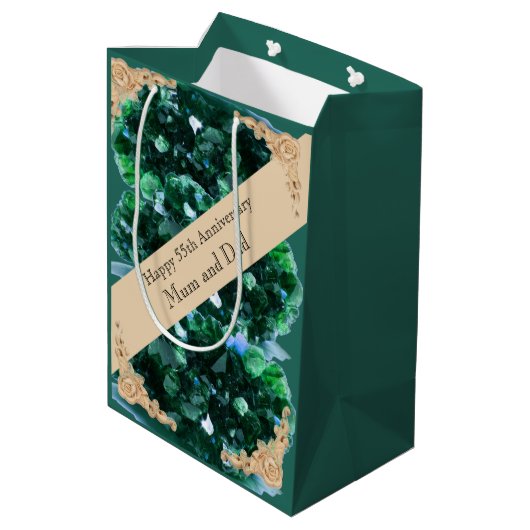 55周年エメ結婚ラルド ミディアムペーパーバッグ (裏面アングル)