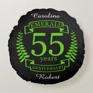 55周年エメ結婚ラルド ラウンドクッション