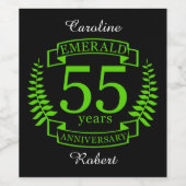 55周年エメ結婚ラルド ワインラベル (シングルラベル)