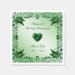 55周年エレガント紙結婚ナプキンス スタンダードカクテルナプキン