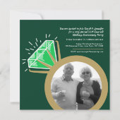 55周年パーティー エメラルド ゴールドリング 二枚の写真 招待状 (裏面)