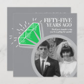 55周年パーティー エメラルド リング 2枚の写真 招待状 (正面/裏面)