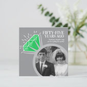 55周年パーティー エメラルド リング 2枚の写真 招待状 (スタンド正面)