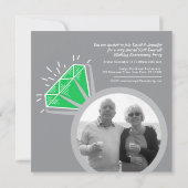 55周年パーティー エメラルド リング 2枚の写真 招待状 (裏面)