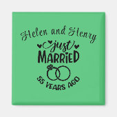 55周年結婚名前をカスタムするエメラルド マグネット (正面)