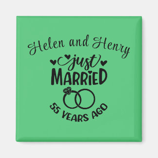 55周年結婚名前をカスタムするエメラルド マグネット