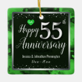 55周年結婚名前をカスタムする セラミックオーナメント (正面)