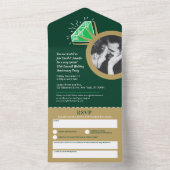 55周年結婚記念エメラルドゴールドリング オールインワン招待状 (内側)