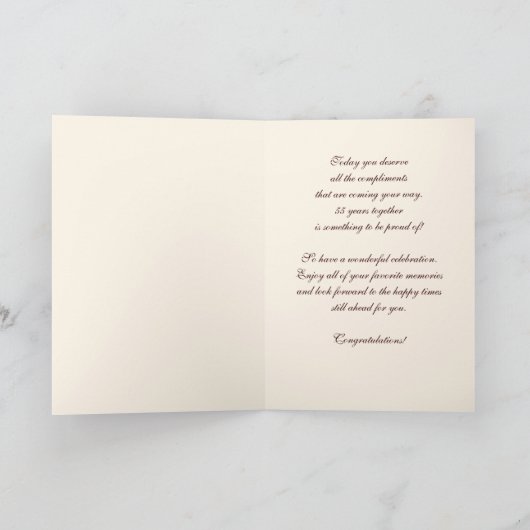 55周年結婚記念グリーティングカード カード (内部)