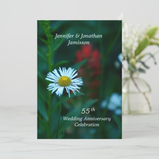 55周年結婚記念パーティー 白いデイジーの名前 招待状 (スタンド正面)