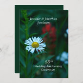 55周年結婚記念パーティー 白いデイジーの名前 招待状 (正面/裏面)