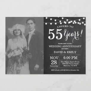 55周年結婚記念日のチョークボード写真 招待状