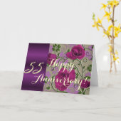 55周年結婚記念日のバラ カード (黄色い花)