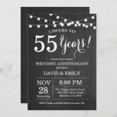 55周年結婚記念日の招待状 黒板 招待状 (正面/裏面)