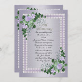 55周年結婚記念日の誓いの更新 ラベンダー 招待状 (正面/裏面)