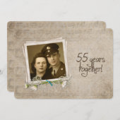 55周年結婚記念日の誓い更新 招待状 (正面/裏面)