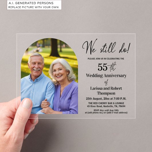 55周年結婚記念日フォト アクリル招待状