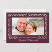 55周年結婚記念日 スモモ ブロンズ フォト 招待状 (正面)