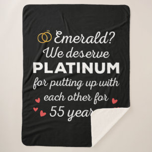 55周年結婚I – エメラルドおもしろいカップル シェルパブランケット