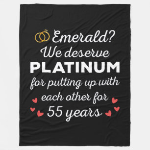 55周年結婚I – エメラルドおもしろいカップル フリースブランケット