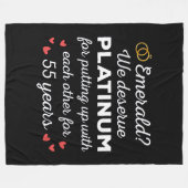 55周年結婚I – エメラルドおもしろいカップル フリースブランケット (正面(横))