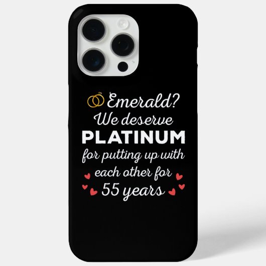 55周年結婚I – エメラルドおもしろいカップル Case-Mate iPhoneケース (裏面)