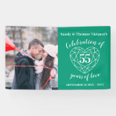 55周年記念エメラルドグリーンハートカスタム写真 横断幕 (横)