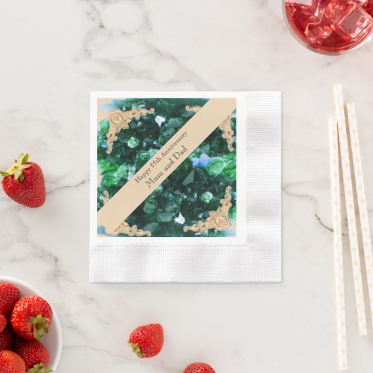 55周年記念エメ結婚ラルドカード 縁ありカクテルナプキン (インサイチュ)