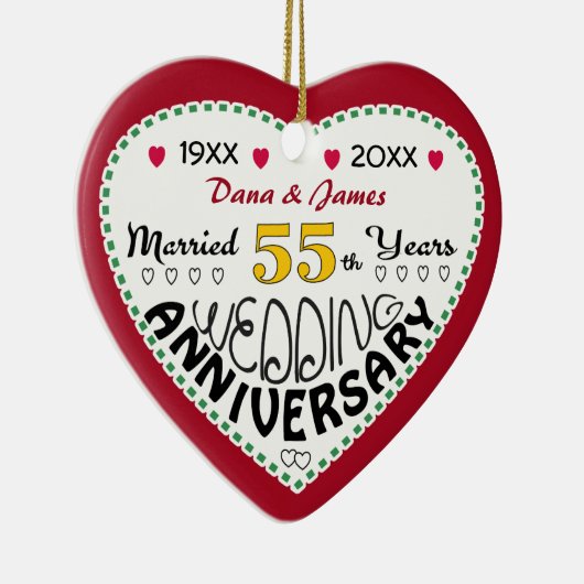 55周年記念ギフトハート型クリスマス セラミックオーナメント (右)