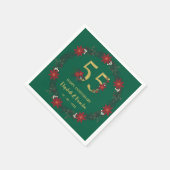 55周年記念クリスマスナパーソナライズされたプキンス スタンダードカクテルナプキン (角)