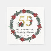 55周年記念クリスマスナパーソナライズされたプキンス スタンダードカクテルナプキン (正面)