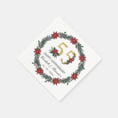 55周年記念クリスマスナパーソナライズされたプキンス スタンダードカクテルナプキン (角)