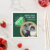 55周年記念パーティーエメラルド金ゴールドリング写真 スタンダードカクテルナプキン (インサイチュ)